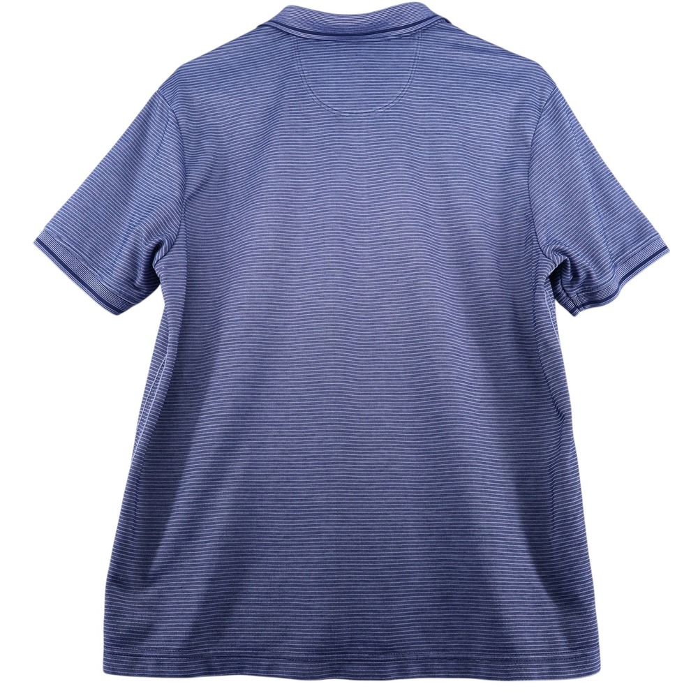 Tommy Bahama Mens Small Blue Striped Short Sleeve Polo Shirt Marlin Logo - Picture 3 of 7